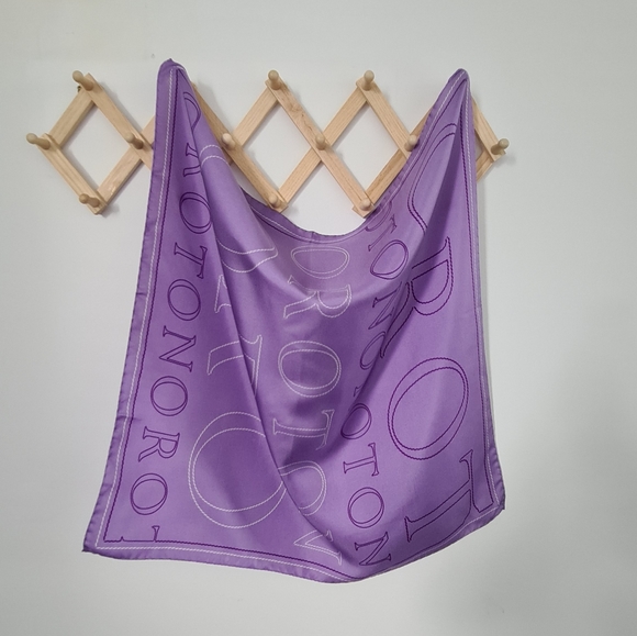 Oroton Accessories - Oroton Purple Silk Scarf Square